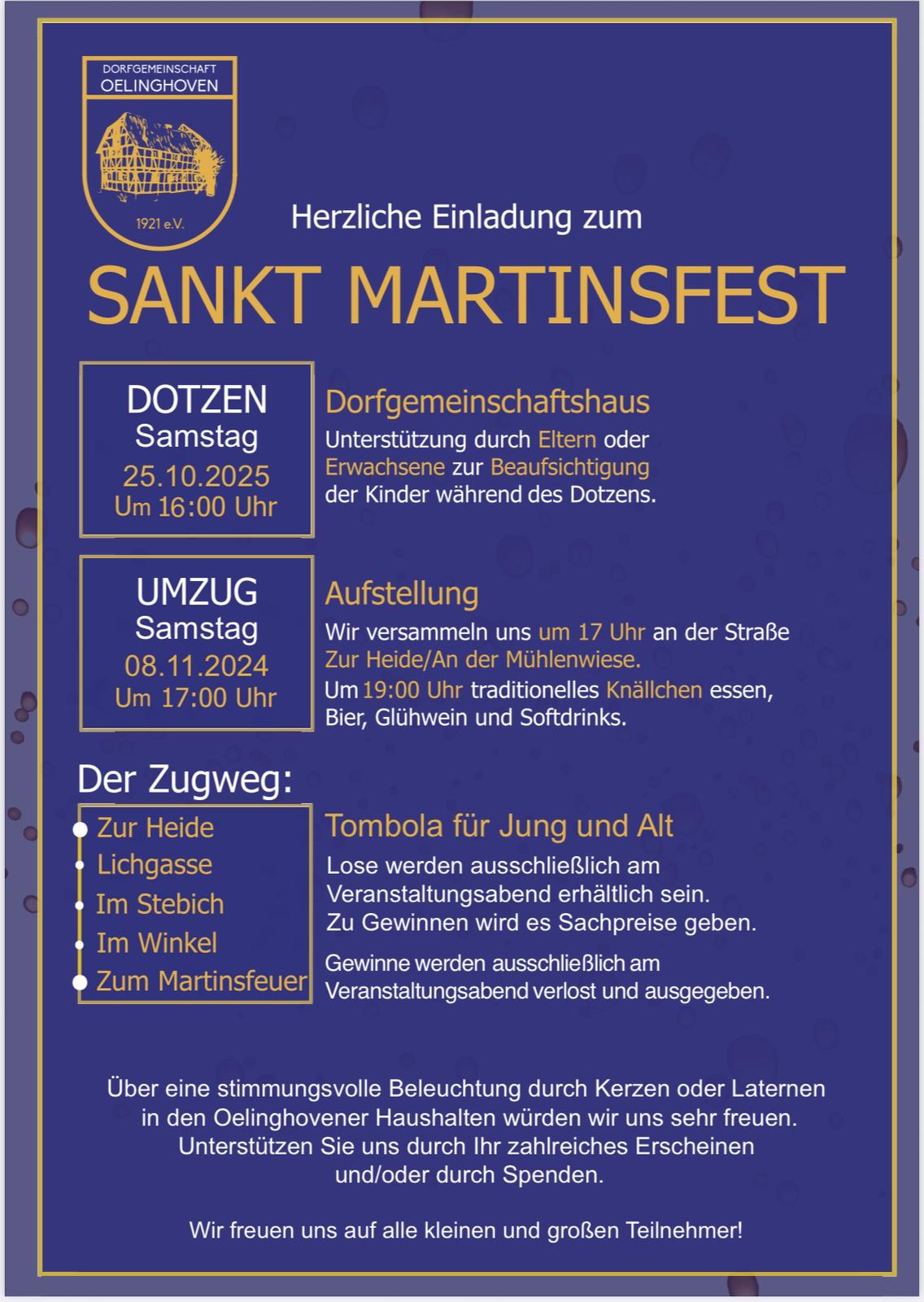 Sankt Martin 2025 der Dorfgemeinschaft Oelinghoven 1921 e. V.